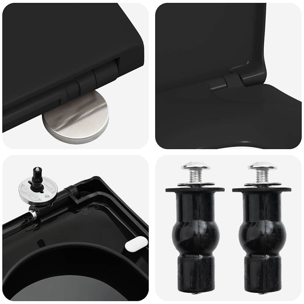 Toilet sæde Justerbar Sort 48 x 36,5 x 4,5 cm Polypropylen