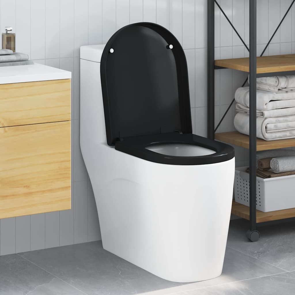 Toilet sæde Justerbar Sort 48 x 36,5 x 4,5 cm Polypropylen