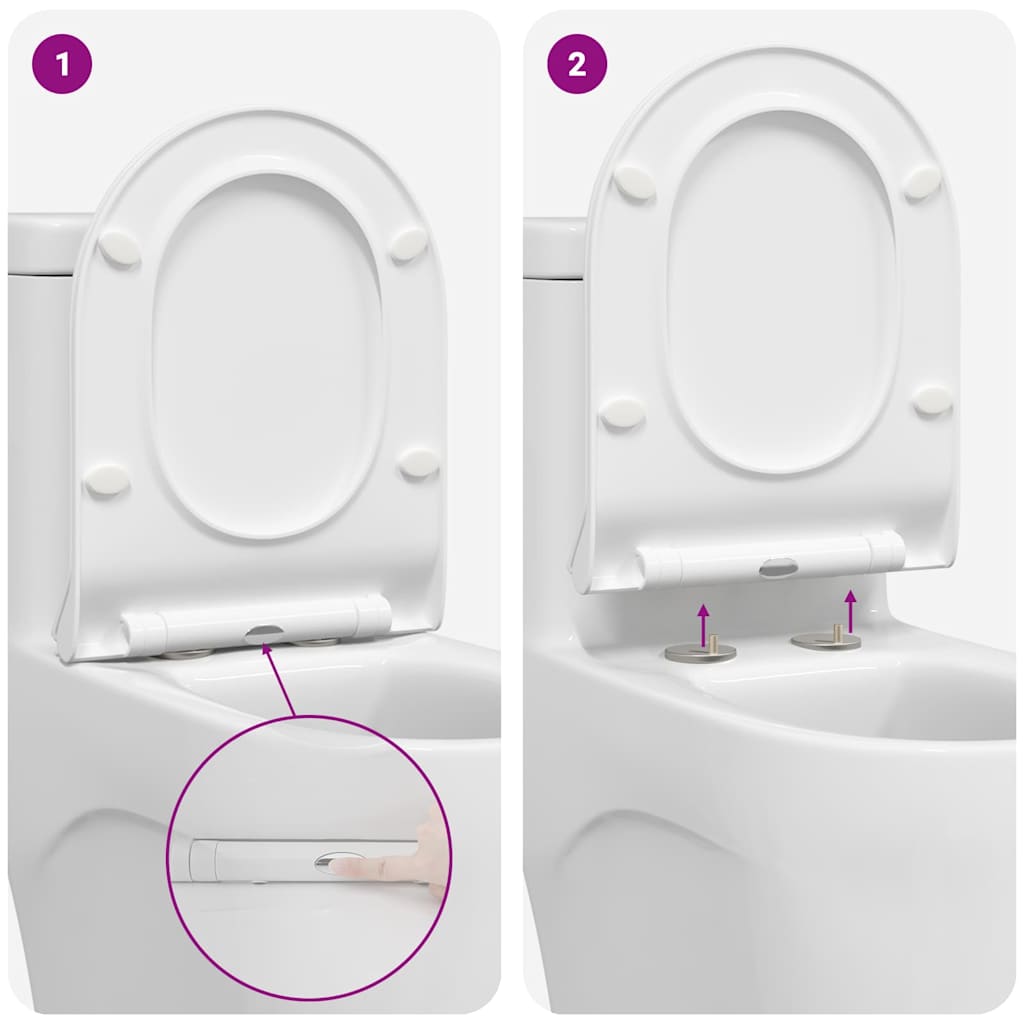 Toilet sæde Indstillelig Hvid 50 x 36,5 x 5 cm Polypropylen