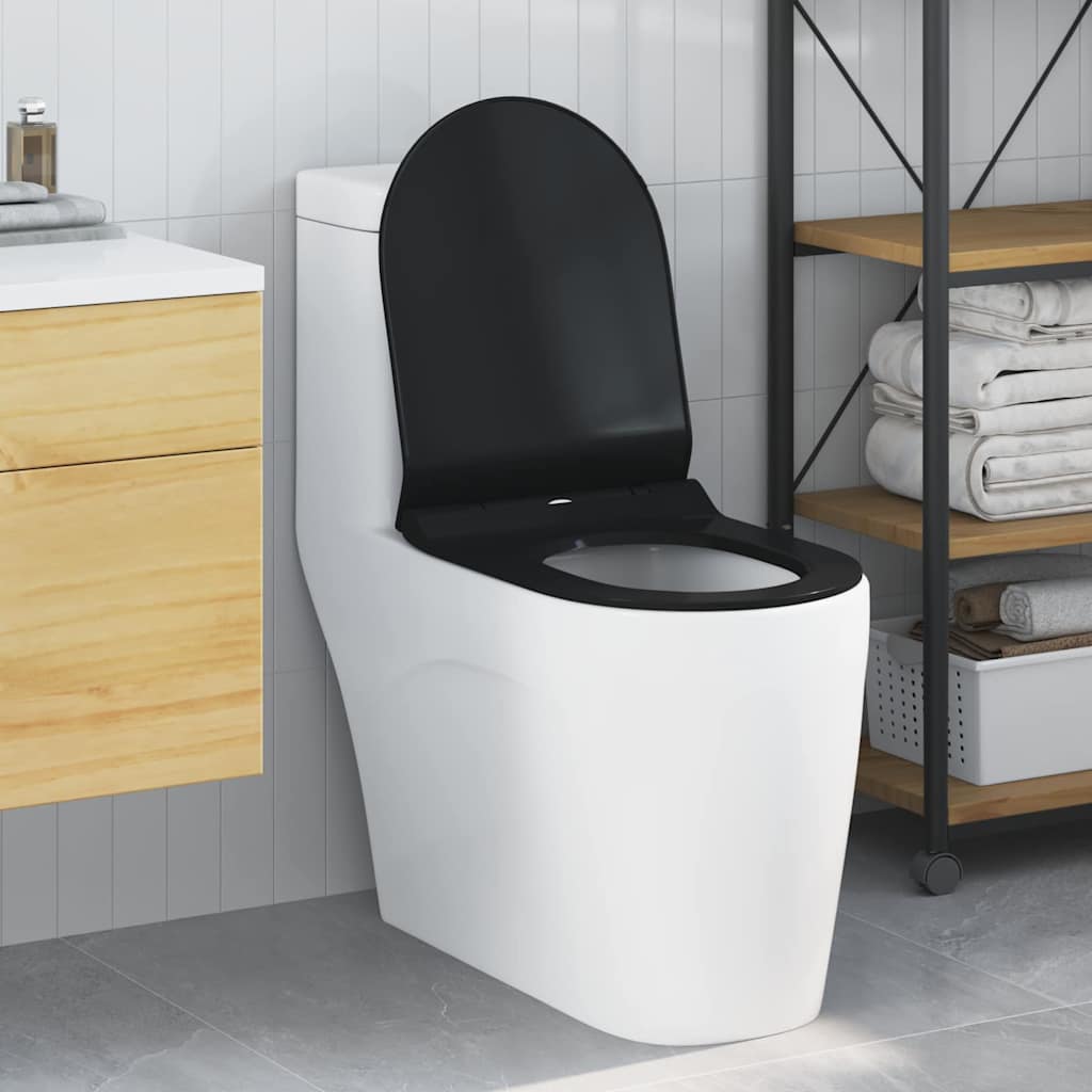 Toilet sæde Indstillelig Sort 50 x 36,5 x 5 cm Polypropylen