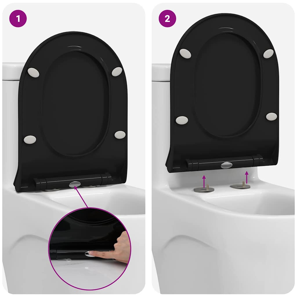 Toilet sæde Indstillelig Sort 50 x 36,5 x 5 cm Polypropylen