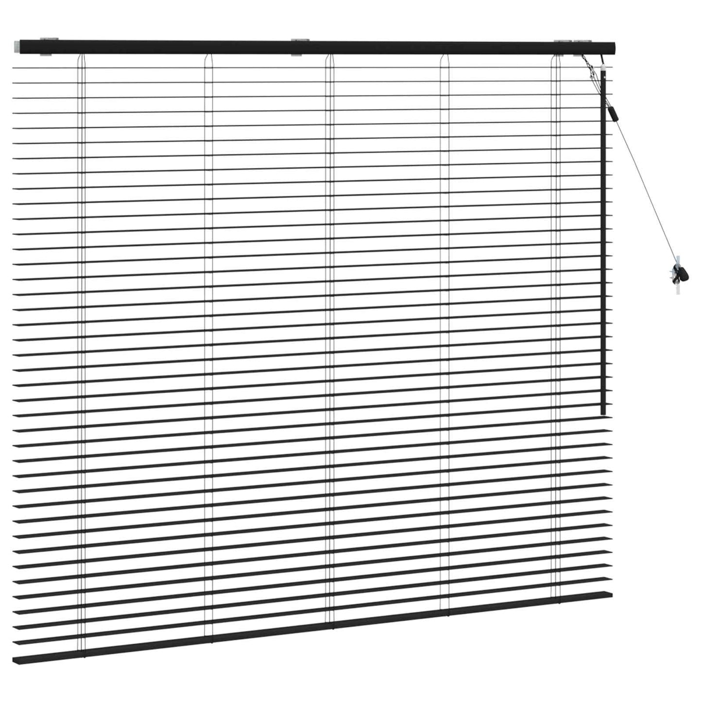 Persienner Sort 150 x 130 cm 35 mm Massivt Paulownia Træ