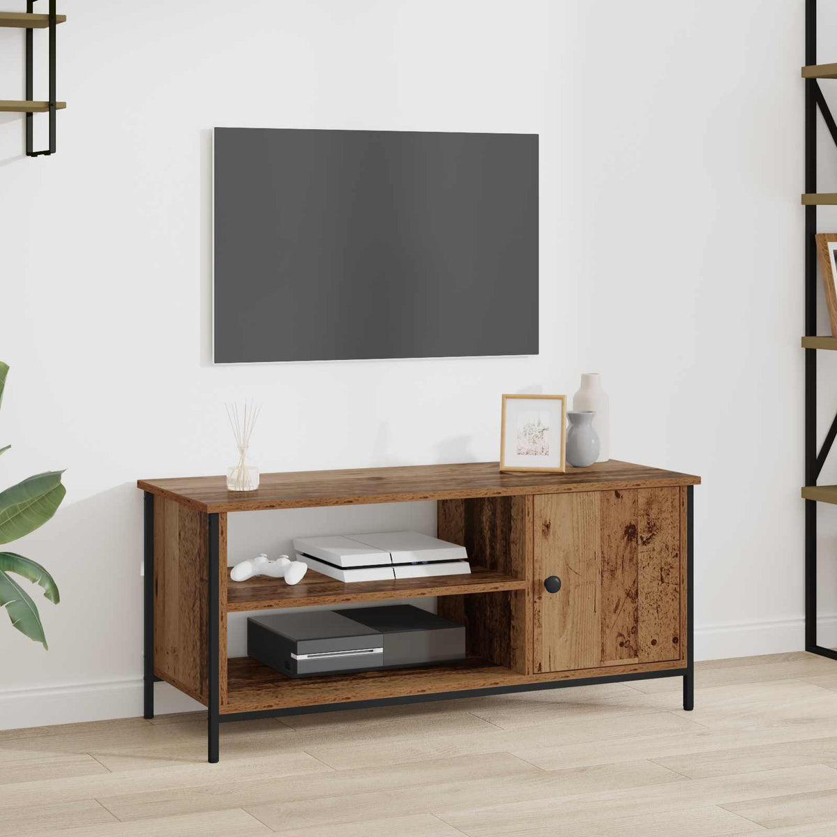 TV-skab 100 x 40 x 45 cm Gammelt træ Konstrueret træ