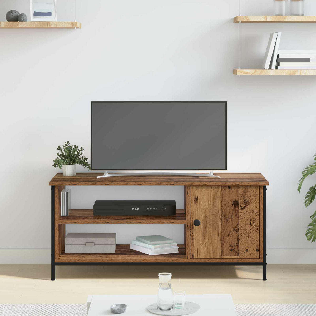 TV-skab 100 x 40 x 45 cm Gammelt træ Konstrueret træ