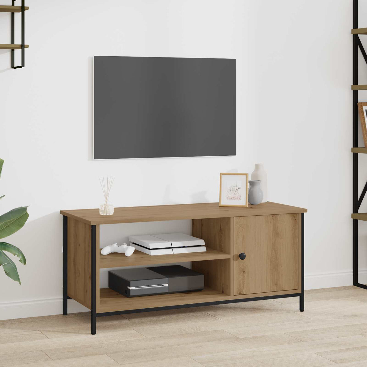 TV-skab 100 x 40 x 45 cm Artisan Egetræ Konstrueret træ