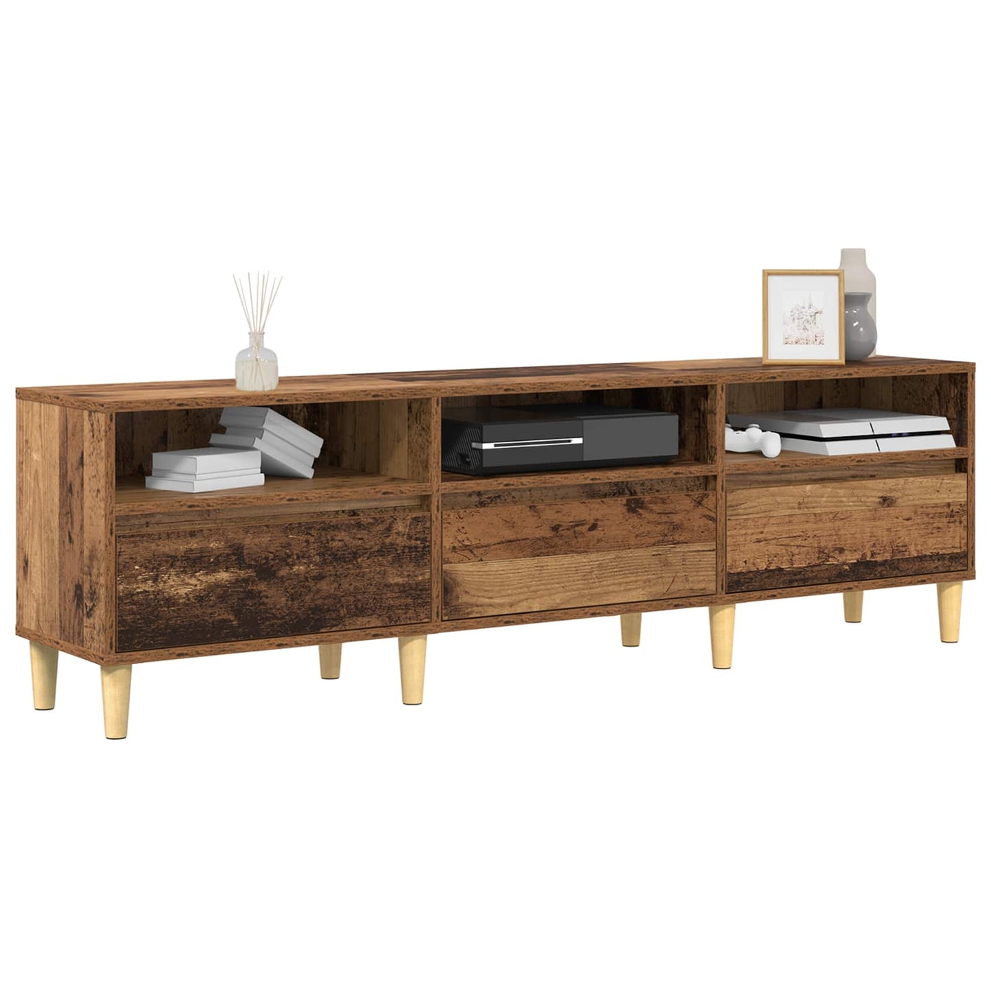 TV-skab 150 x 30 x 45 cm Gammelt træ Konstrueret træ