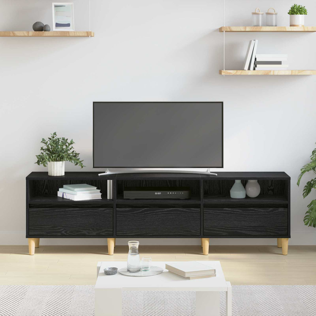 TV-skab 150 x 30 x 45 cm Sort eg Konstrueret træ