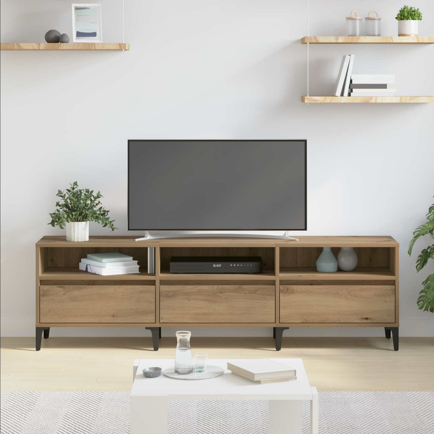 TV-skab 150 x 30 x 45 cm Artisan Egetræ Ingeniørt træ og jern