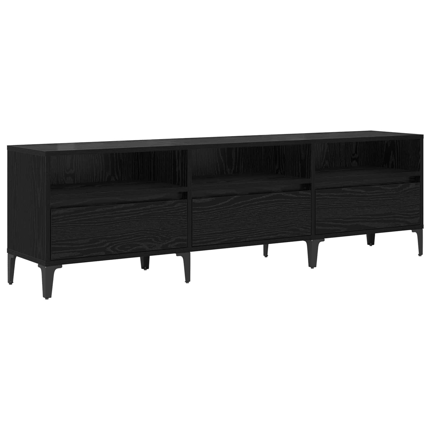 TV-skab Sort eg 150 x 30 x 45 cm Ingeniørt træ og jern