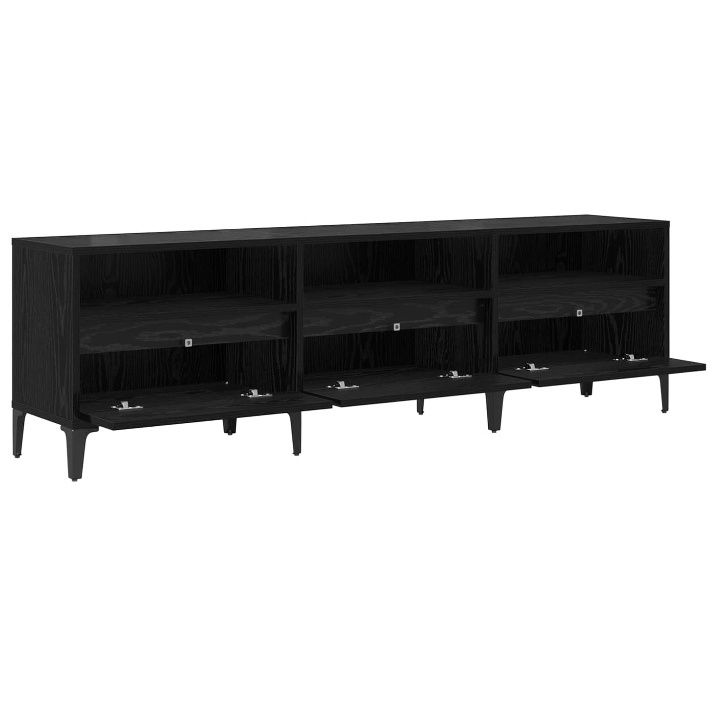 TV-skab Sort eg 150 x 30 x 45 cm Ingeniørt træ og jern
