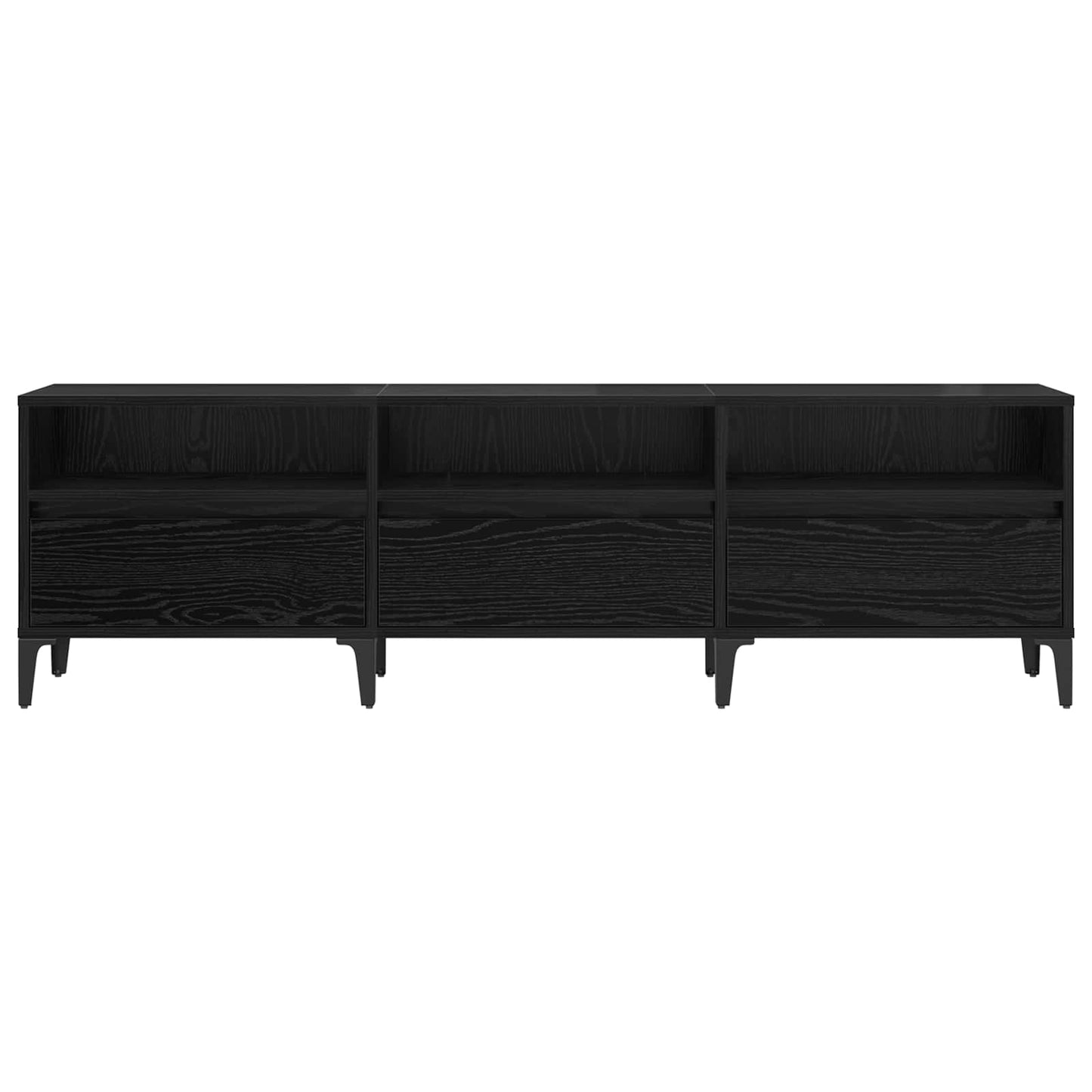 TV-skab Sort eg 150 x 30 x 45 cm Ingeniørt træ og jern
