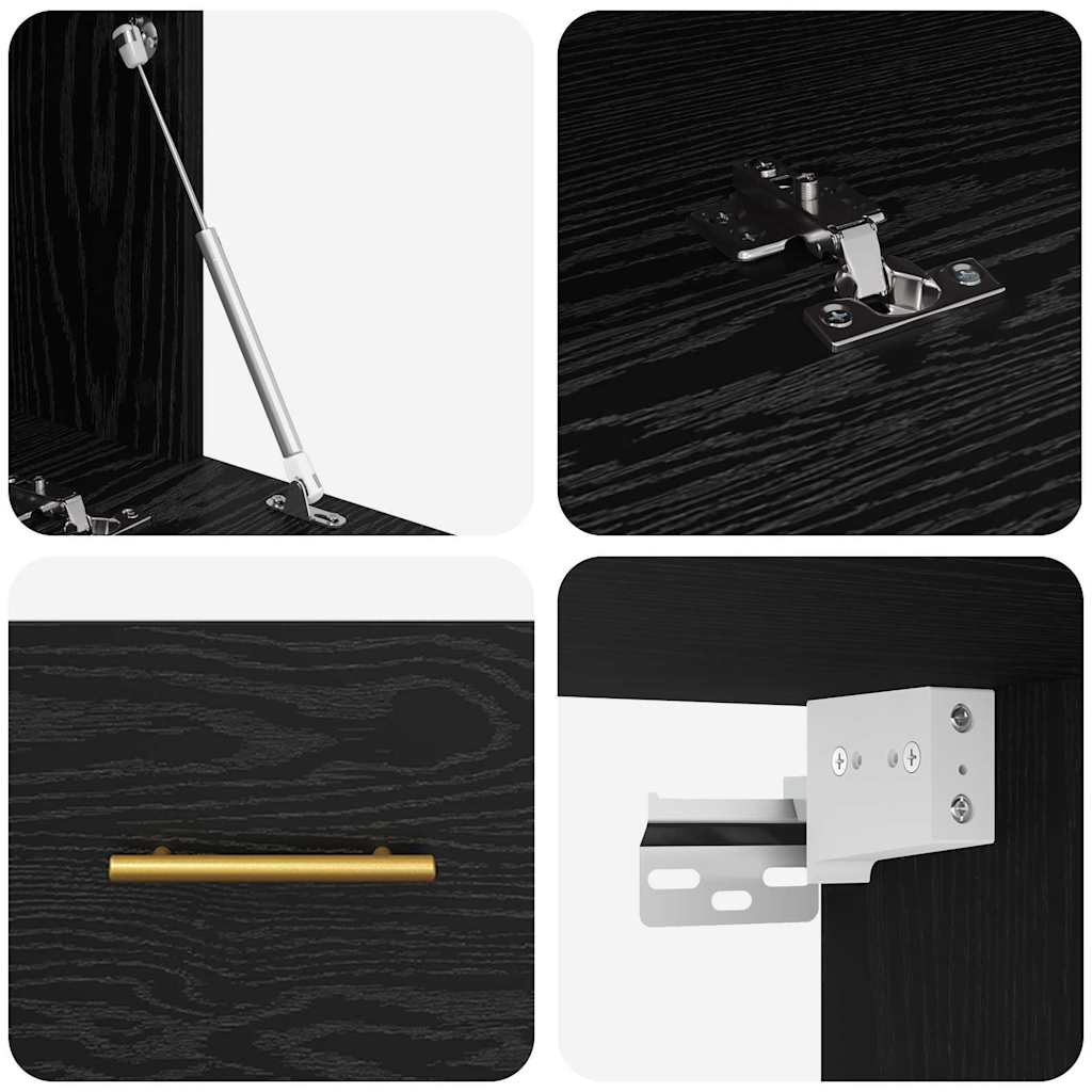 Vægskab 80 x 36.5 x 35 cm Konstrueret træ Sort eg