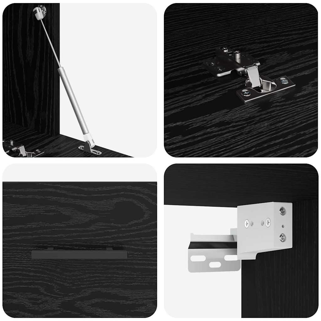 Vægskab 80 x 36.5 x 35 cm Konstrueret træ Sort eg