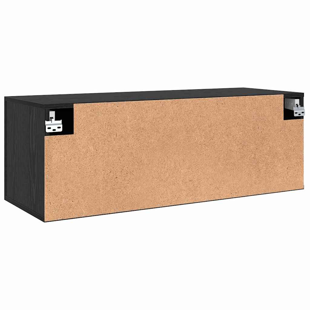 Vægskab 100 x 36.5 x 35 cm Konstrueret træ Sort eg