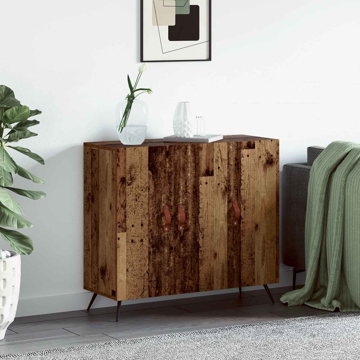 Sideboard Gammelt træ 89,5 x 34 x 80 cm Konstrueret træ