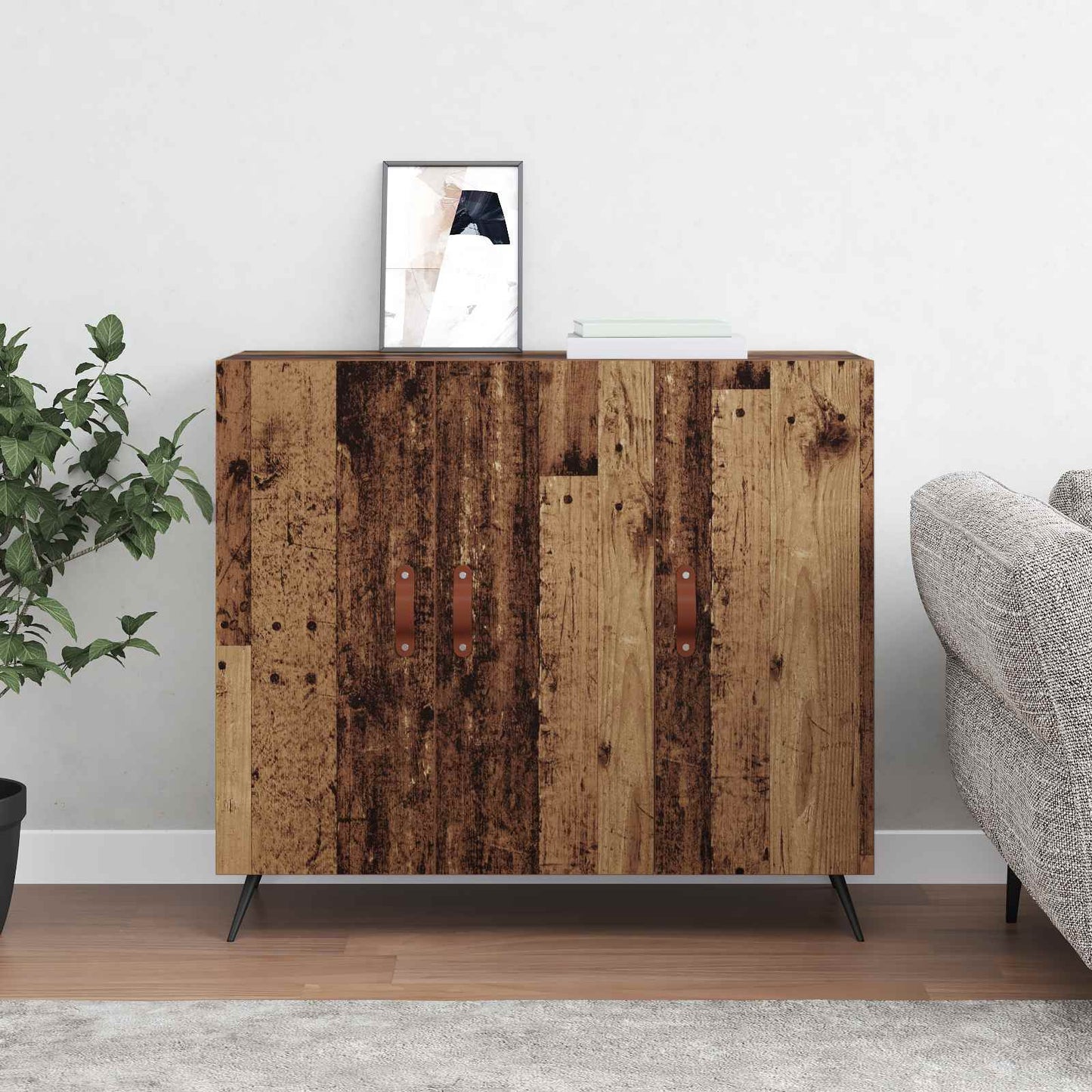Sideboard Gammelt træ 89,5 x 34 x 80 cm Konstrueret træ