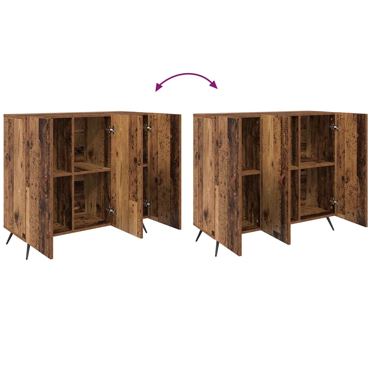 Sideboard Gammelt træ 89,5 x 34 x 80 cm Konstrueret træ