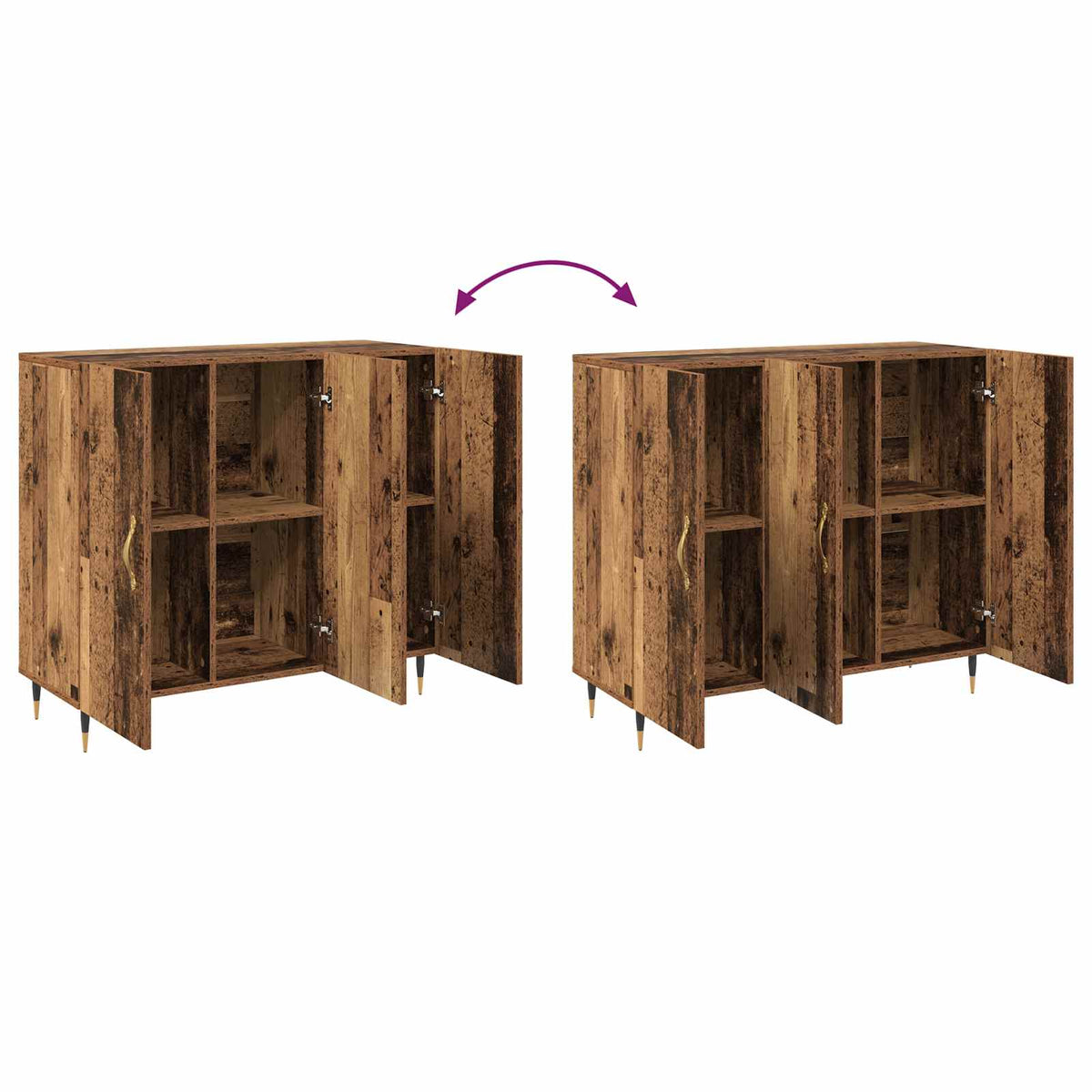 Sideboard Gammelt træ 90 x 34 x 80 cm Konstrueret træ