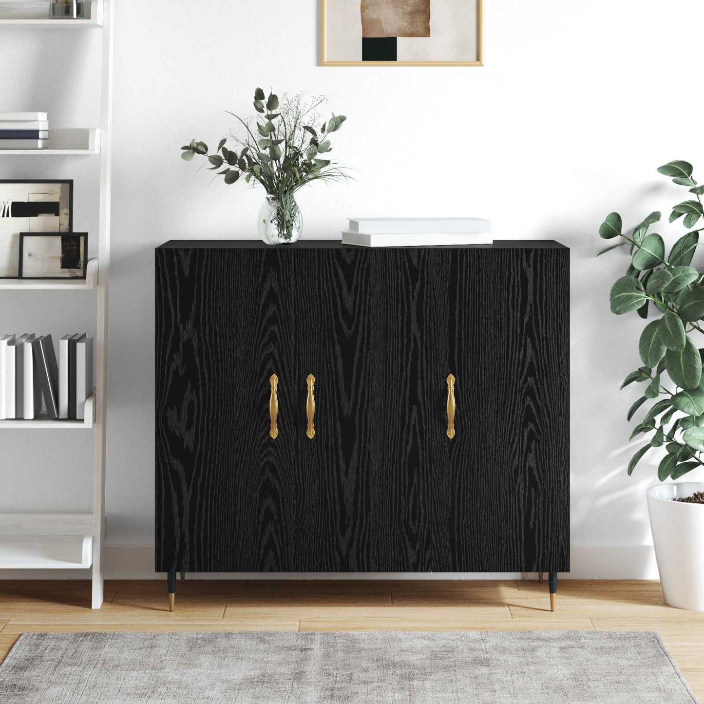 Sideboard Sort eg 90 x 34 x 80 cm Konstrueret træ