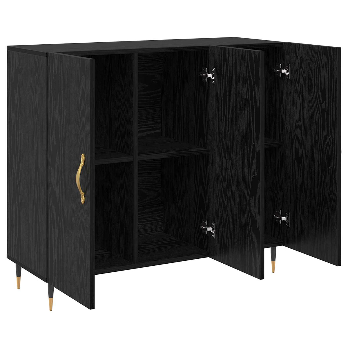Sideboard Sort eg 90 x 34 x 80 cm Konstrueret træ