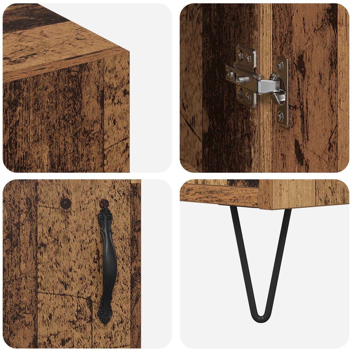 Sideboard Gammelt træ 90 x 32,5 x 80 cm Konstrueret træ