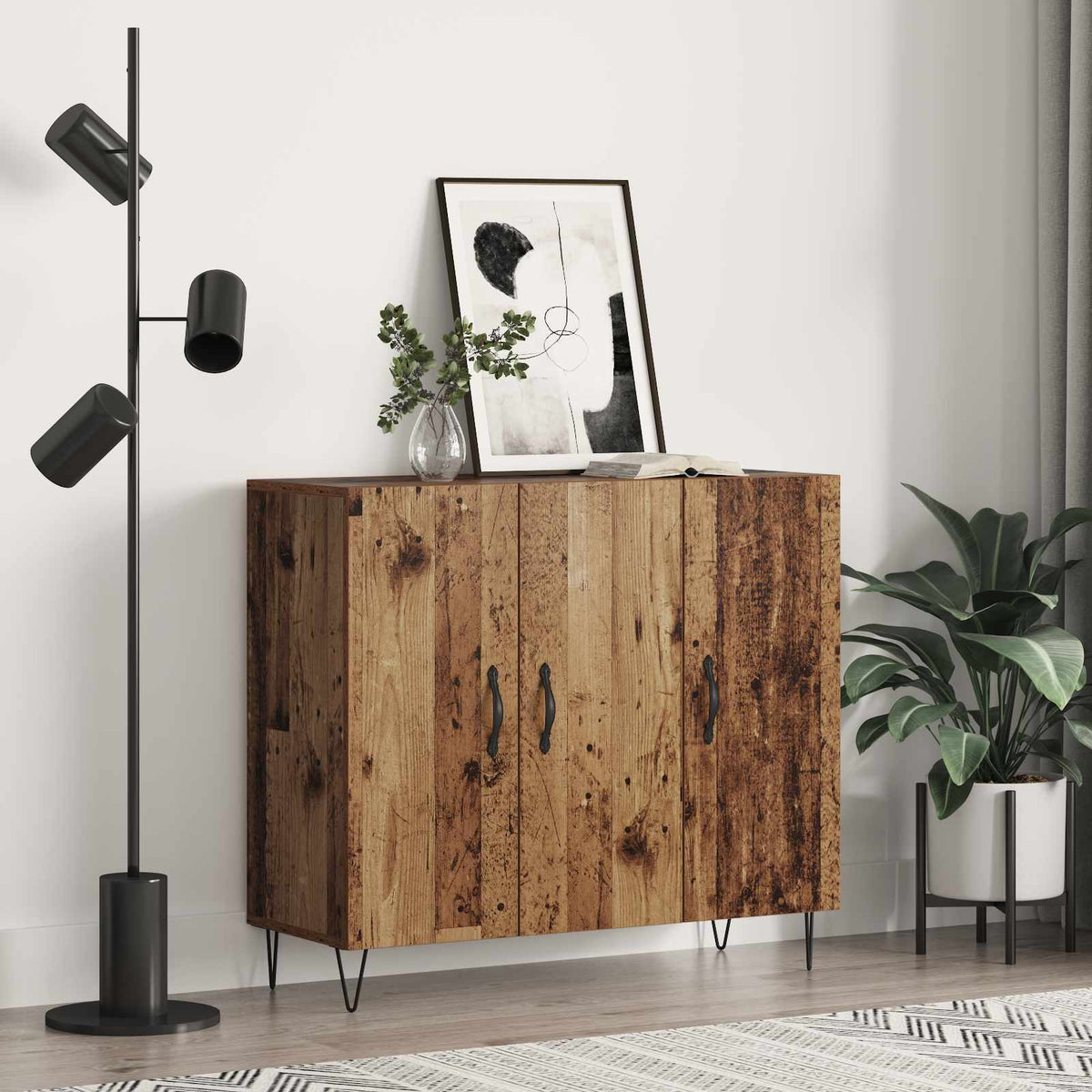 Sideboard Gammelt træ 90 x 32,5 x 80 cm Konstrueret træ