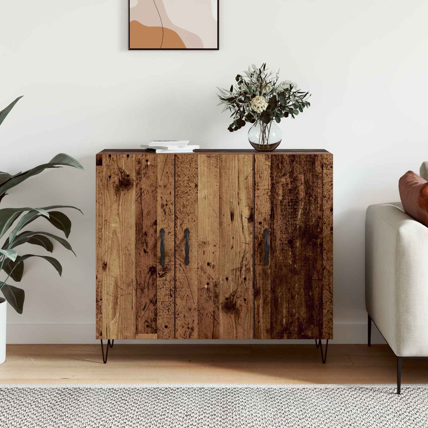 Sideboard Gammelt træ 90 x 32,5 x 80 cm Konstrueret træ