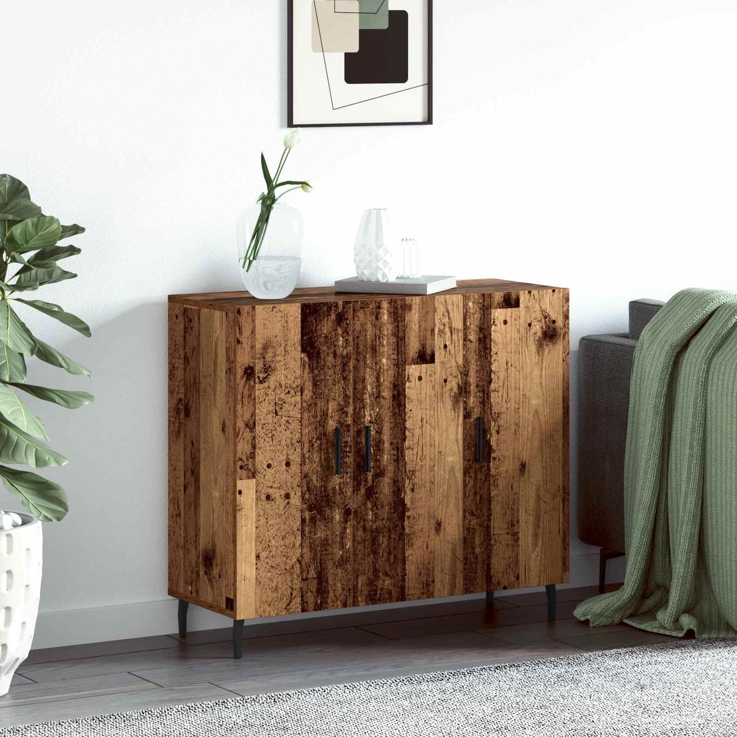 Sideboard Gammelt træ 90 x 34 x 80 cm Konstrueret træ