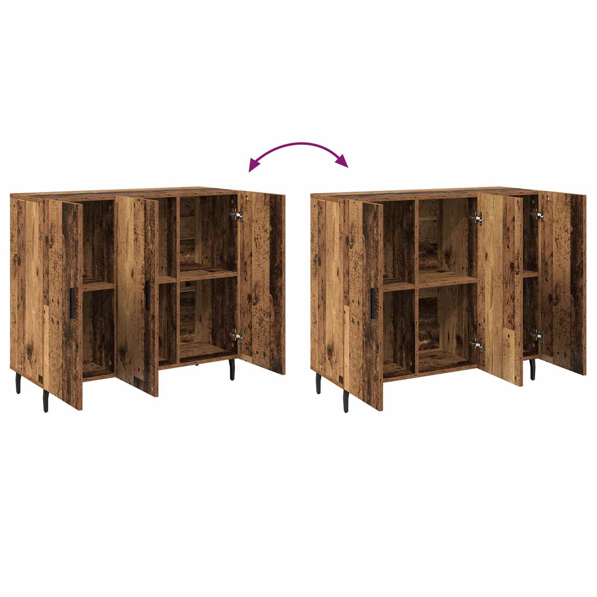 Sideboard Gammelt træ 90 x 34 x 80 cm Konstrueret træ