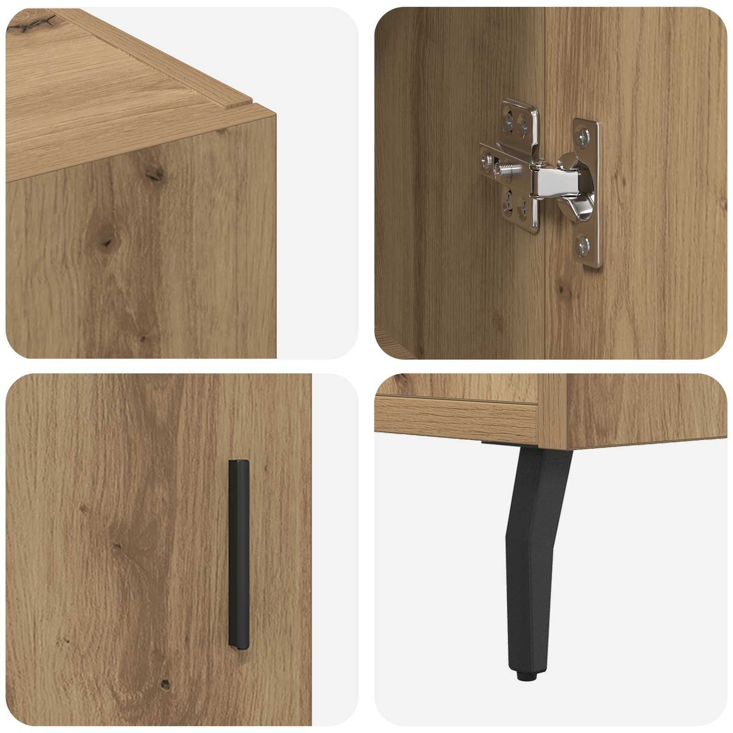 Sideboard Artisan Egetræ 90 x 34 x 80 cm Konstrueret træ