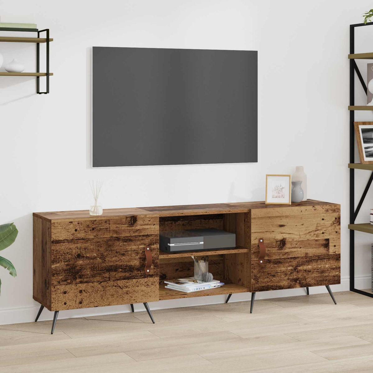 TV-skab 150 x 30 x 50 cm Gammelt træ Konstrueret træ