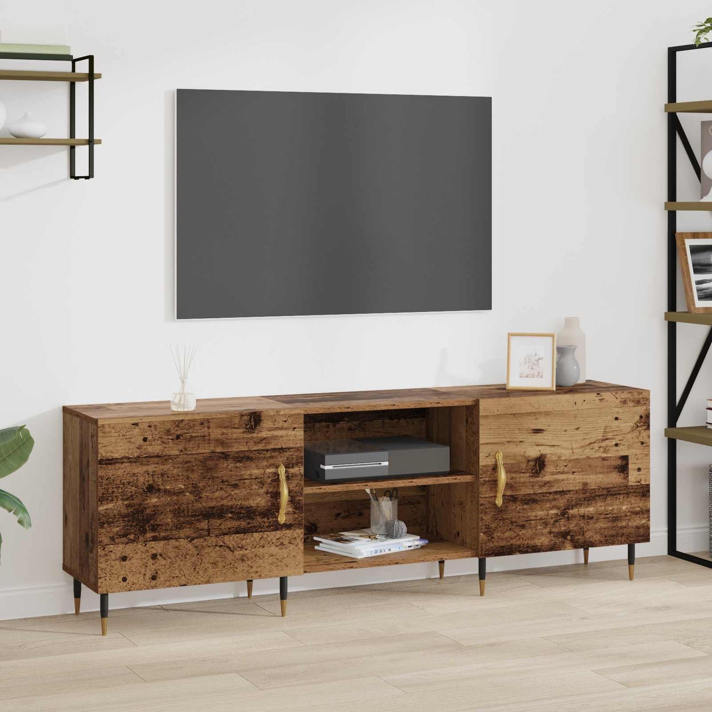 TV-skab 150 x 30 x 50 cm Gammelt træ Konstrueret træ