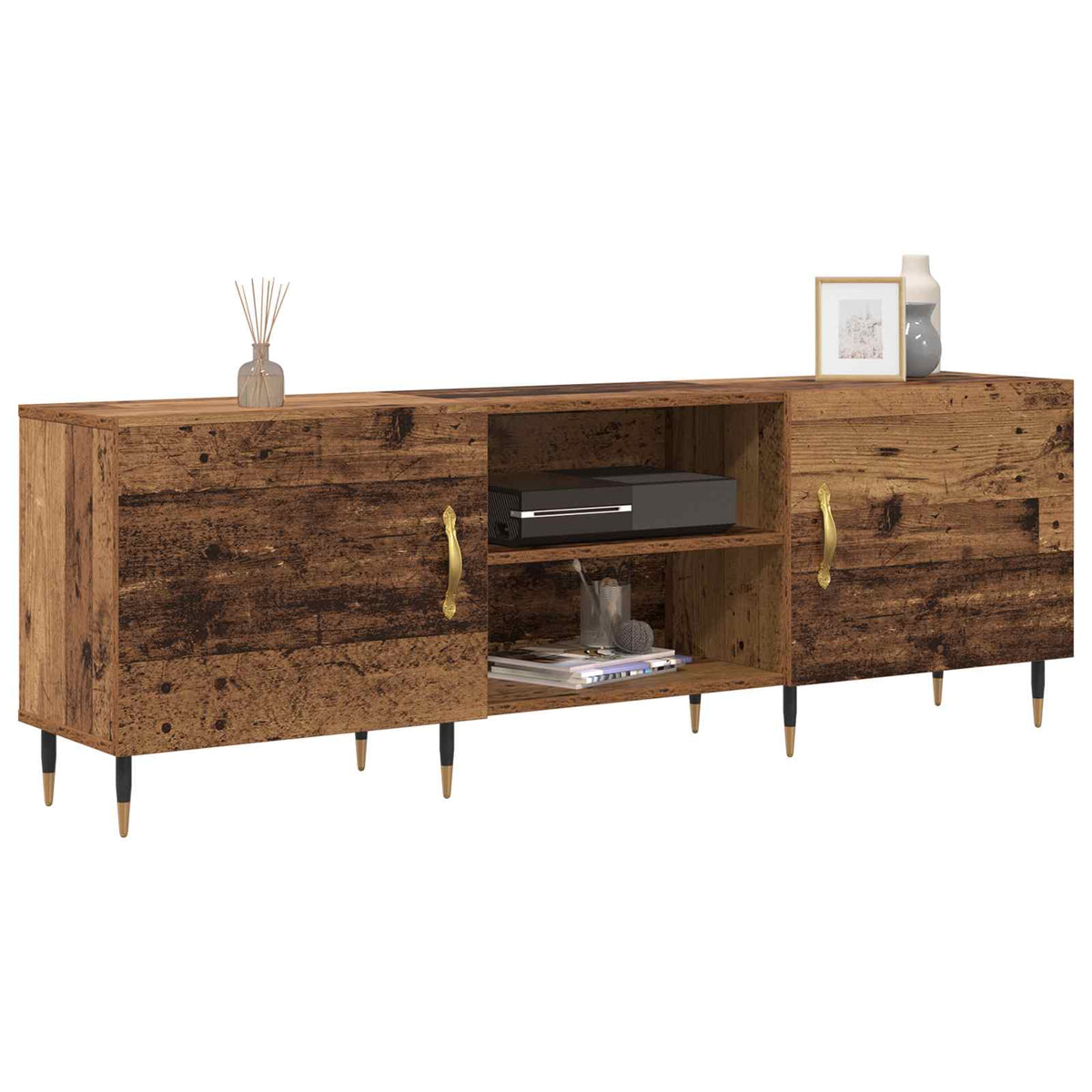 TV-skab 150 x 30 x 50 cm Gammelt træ Konstrueret træ