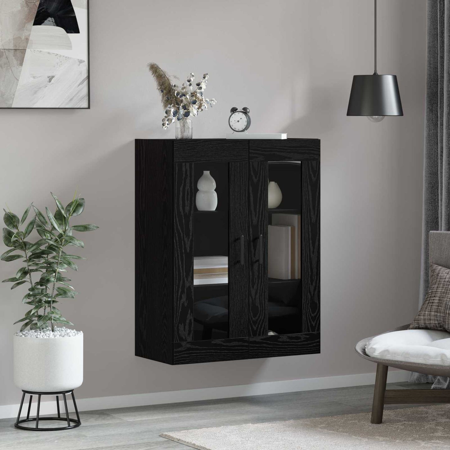 Sideboard Sort eg 69,5 x 34 x 90 cm Konstrueret træ