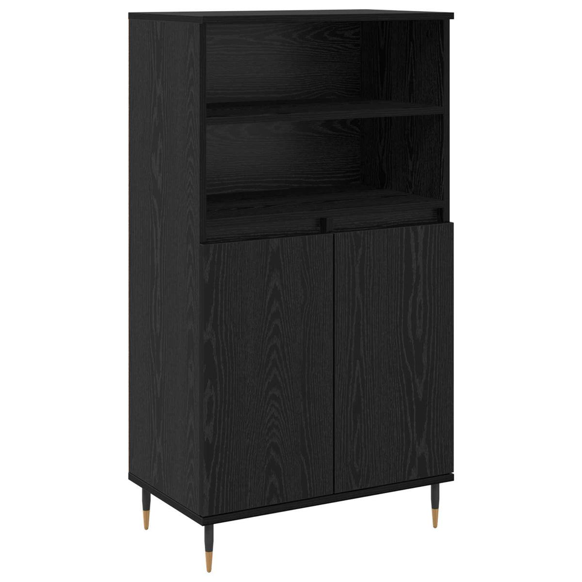 Highboard Sort 60 x 36 x 110 cm Konstrueret træ