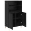 Highboard Sort 60 x 36 x 110 cm Konstrueret træ