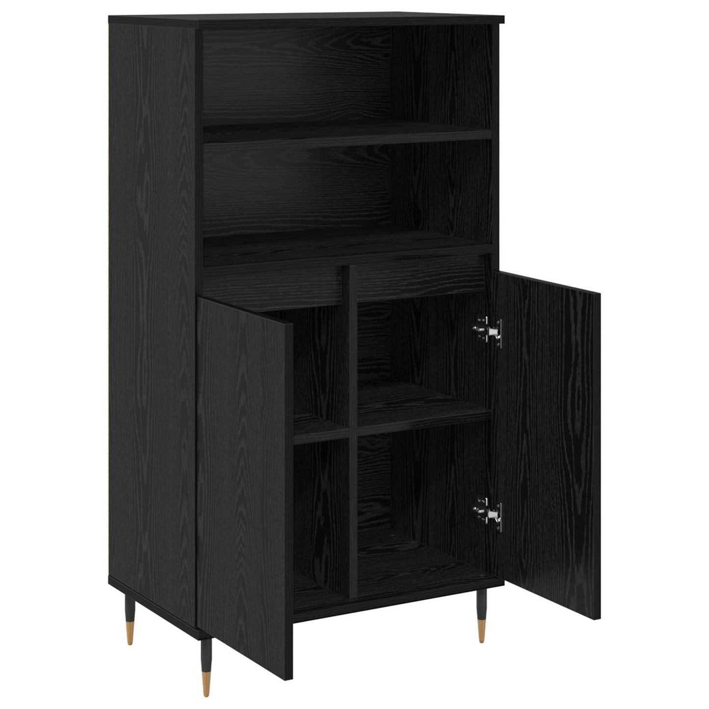 Highboard Sort 60 x 36 x 110 cm Konstrueret træ