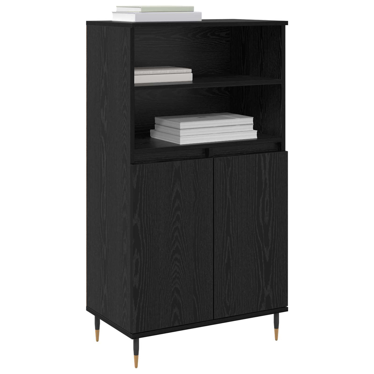 Highboard Sort 60 x 36 x 110 cm Konstrueret træ