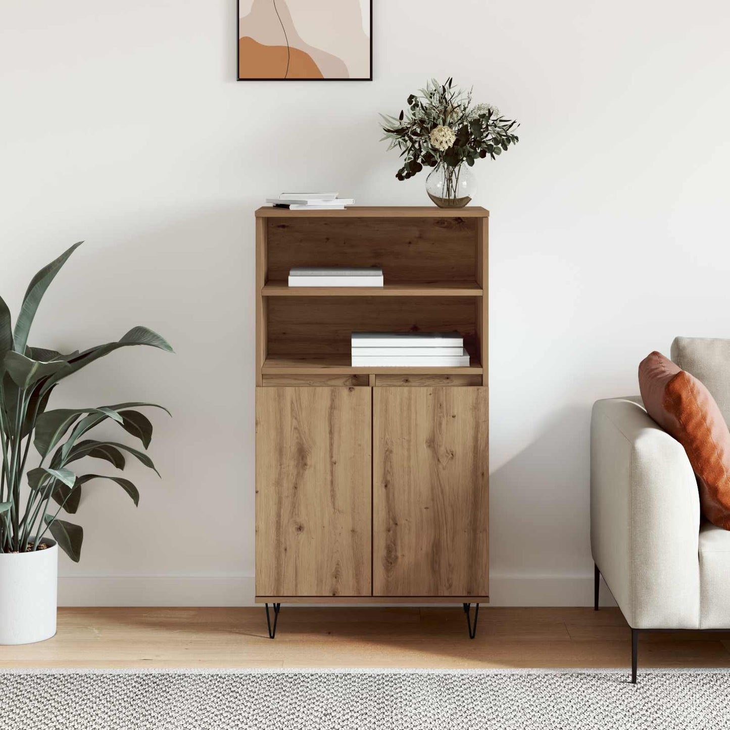 Highboard Brun 60 x 36 x 110 cm Konstrueret træ