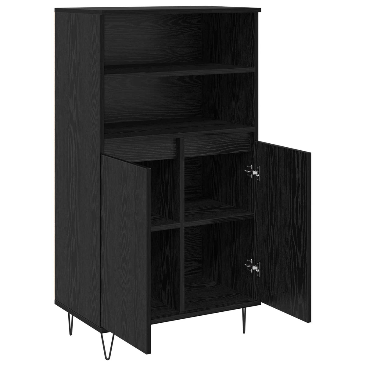 Highboard Sort 60 x 36 x 110 cm Konstrueret træ