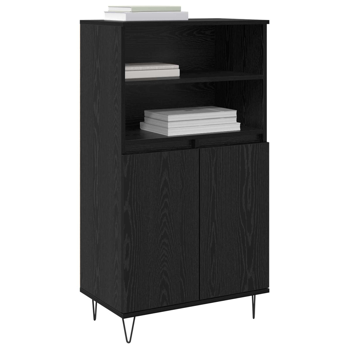 Highboard Sort 60 x 36 x 110 cm Konstrueret træ