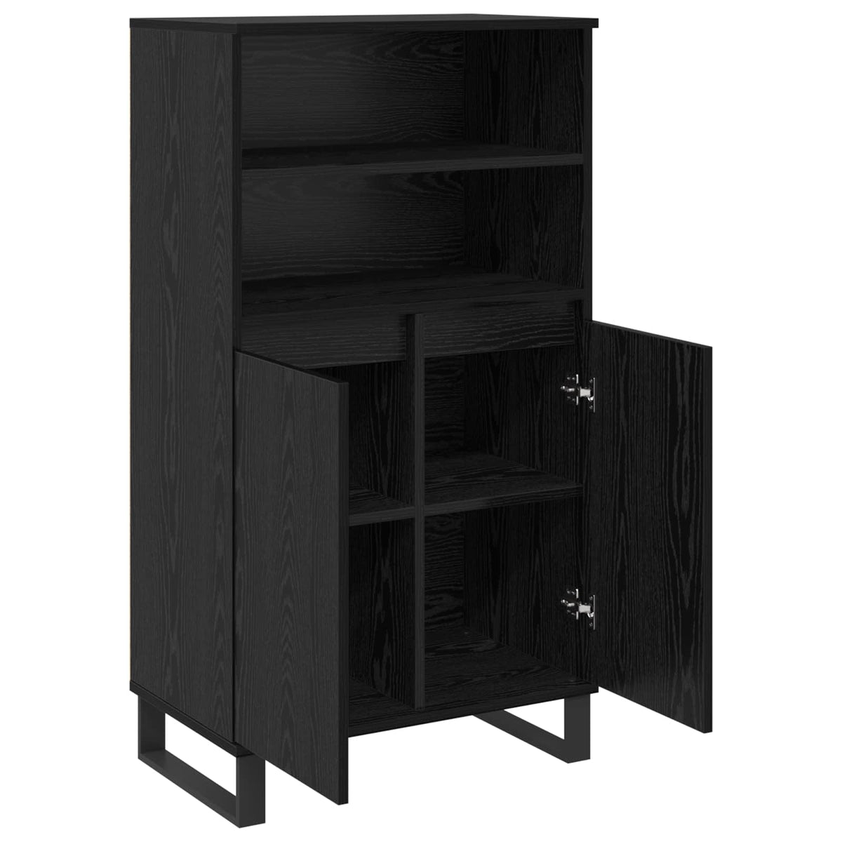 Highboard Sort 60 x 36 x 110 cm Konstrueret træ