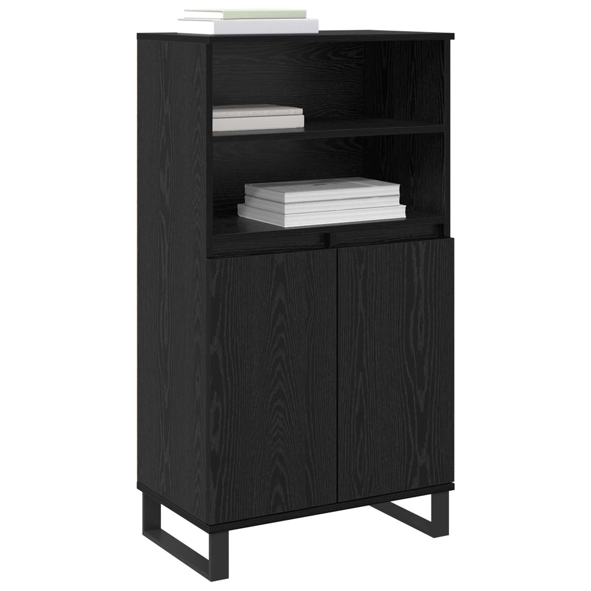 Highboard Sort 60 x 36 x 110 cm Konstrueret træ