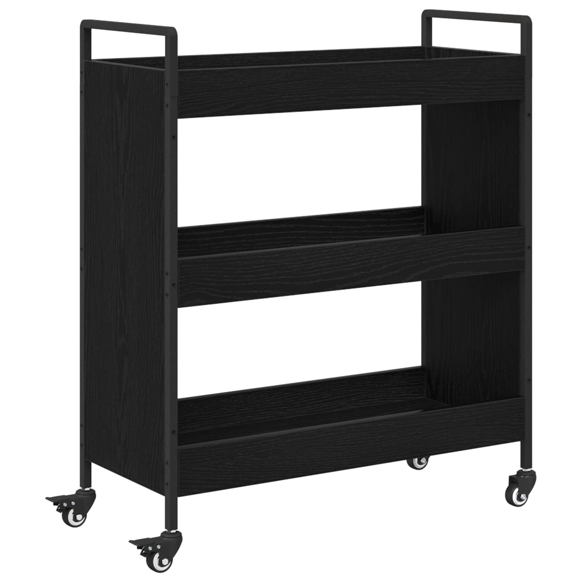 Køkkenvogn Sort eg 70 x 30 x 82 cm Konstrueret træ