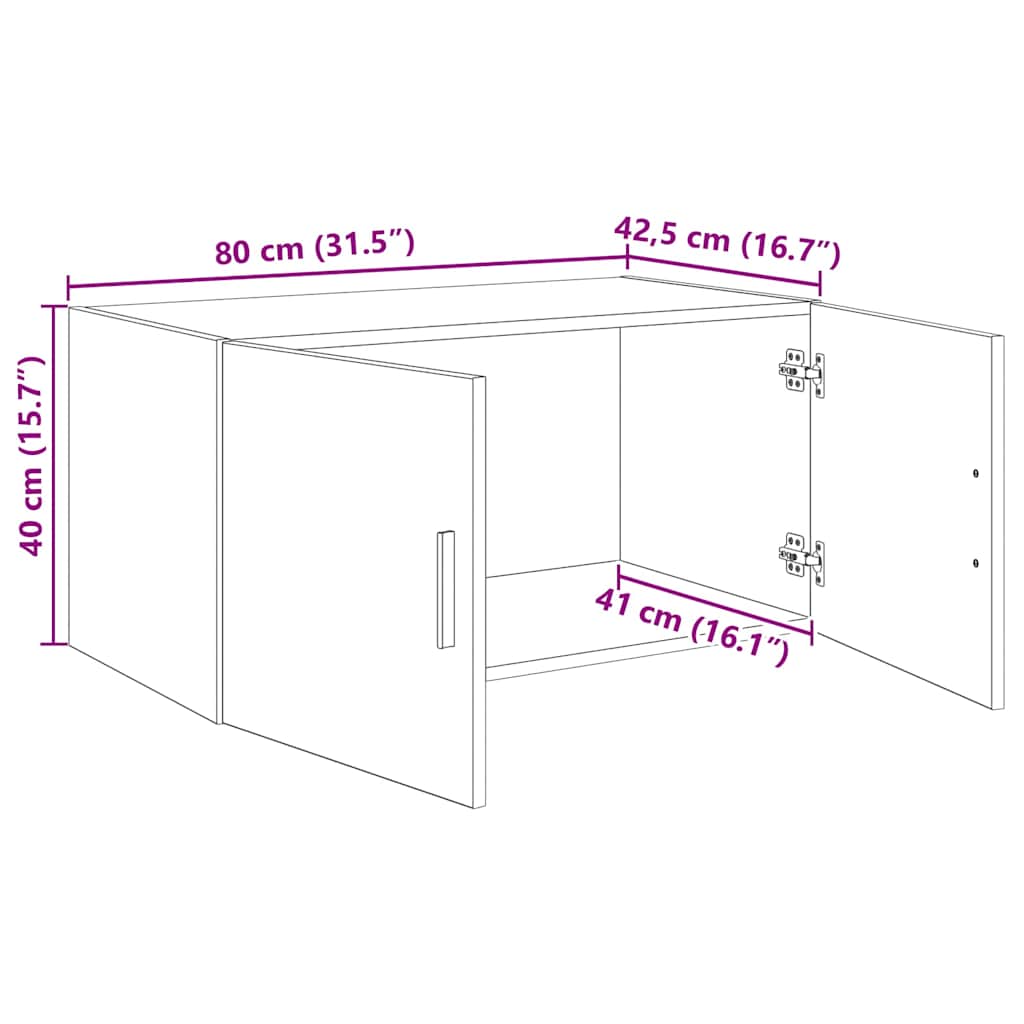Vægskab Gammelt træ 80 x 42.5 x 40 cm Konstrueret træ