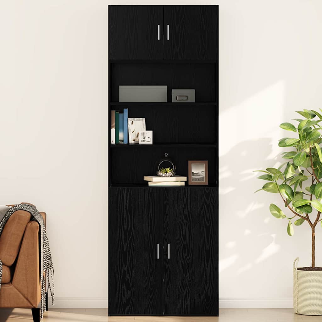 Vægskab Sort eg 80 x 42.5 x 40 cm Konstrueret træ