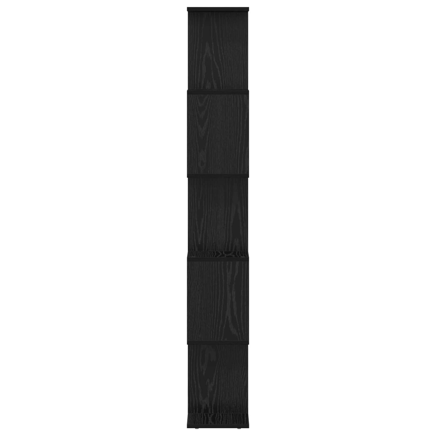 Bogskab 5 niveauer 70 x 24 x 161 cm Konstrueret træ Sort eg