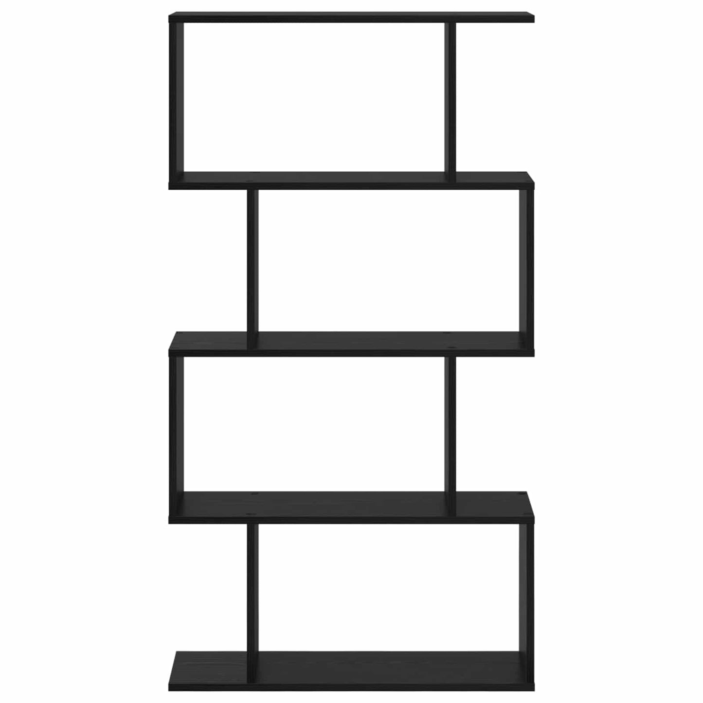 Bogskab 4 niveauer 70 x 24 x 129 cm Konstrueret træ Sort eg