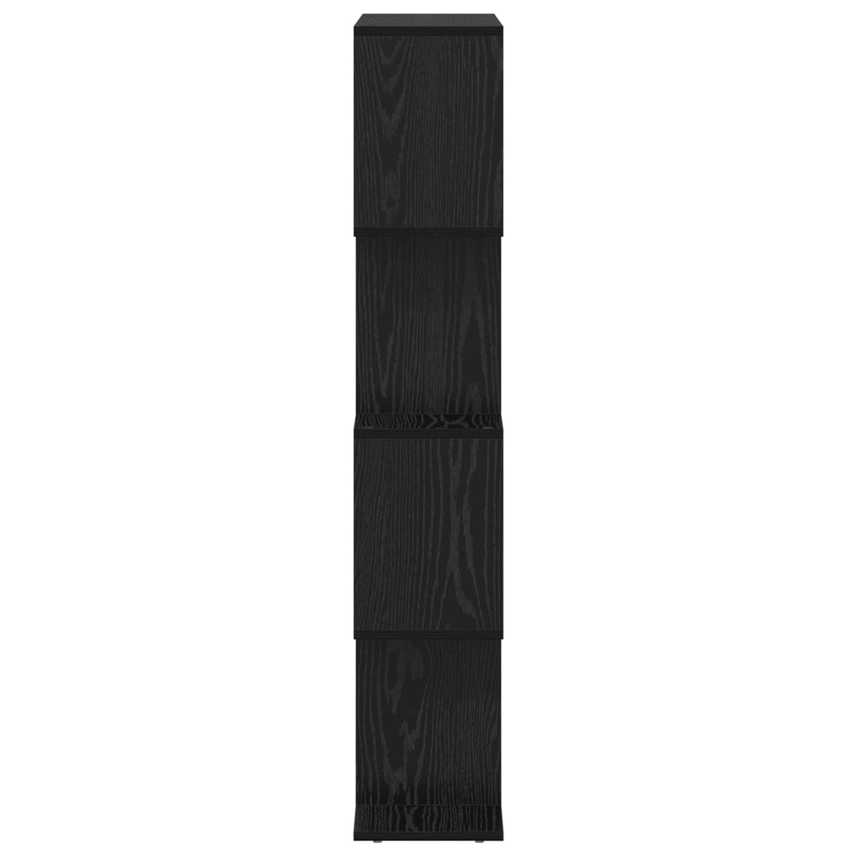 Bogskab 4 niveauer 70 x 24 x 129 cm Konstrueret træ Sort eg