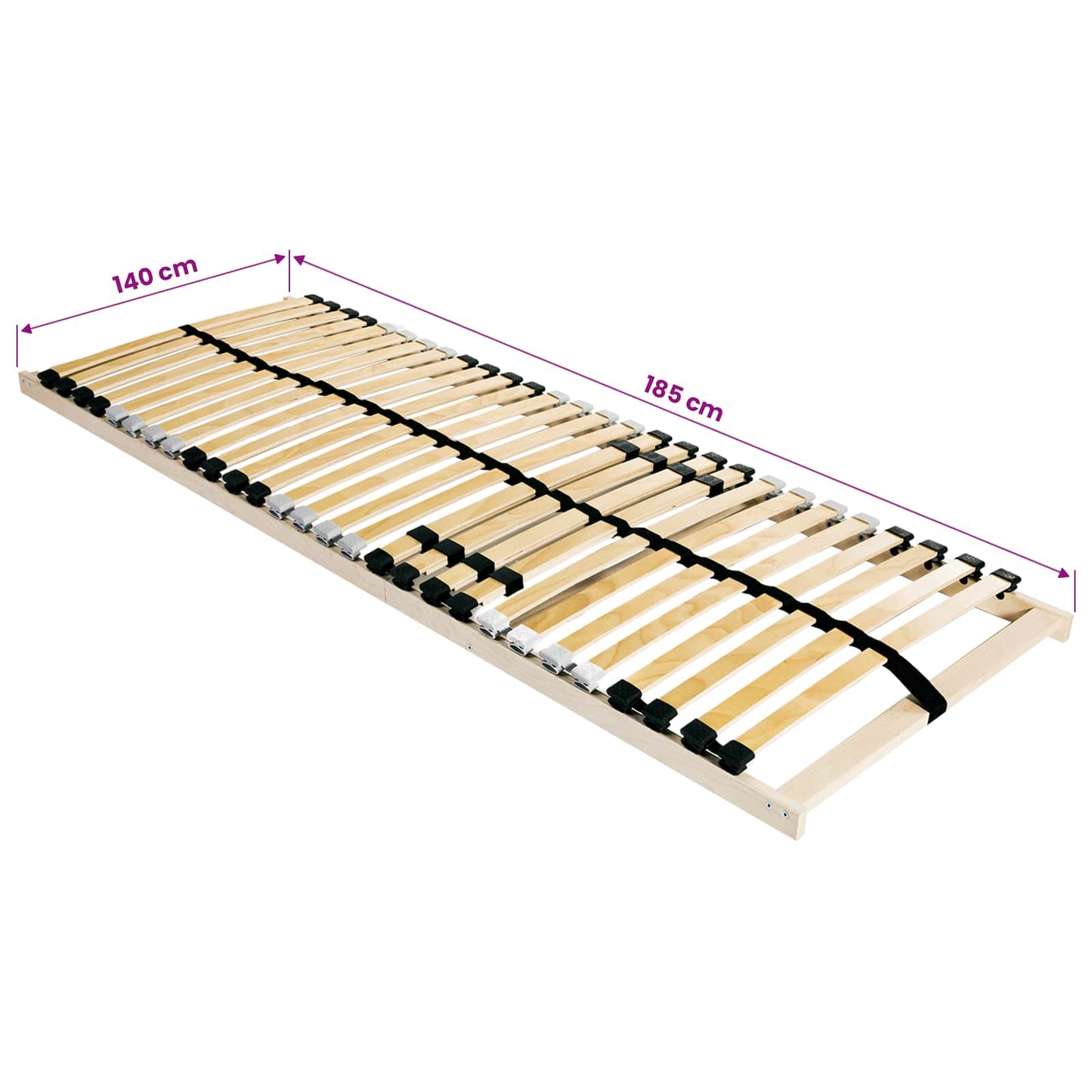 Lamelbund Brun 140 x 190 cm Solid bøg